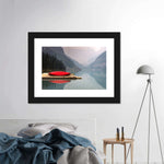 Mountain Lake Kayak Wall Art
