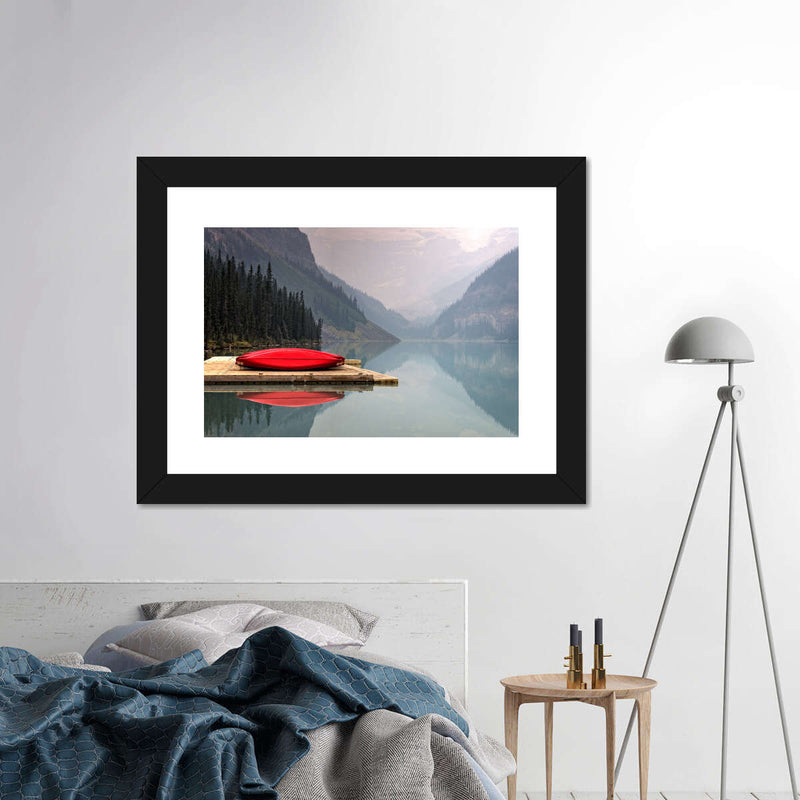 Mountain Lake Kayak Wall Art