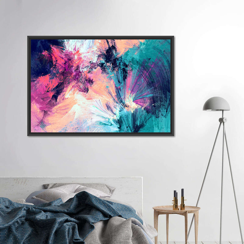Pink And Blue Abstract Wall Art