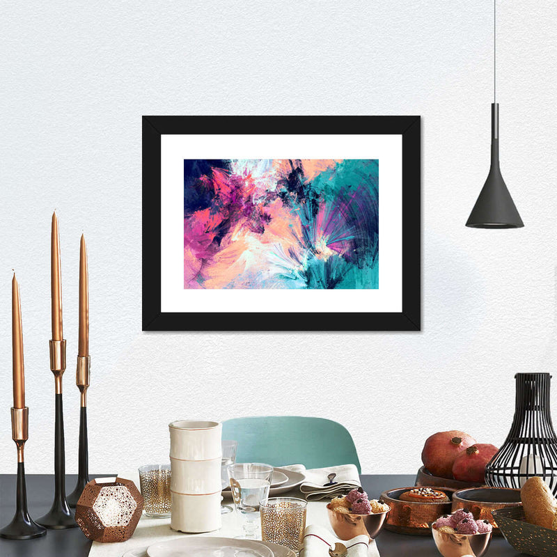 Pink And Blue Abstract Wall Art