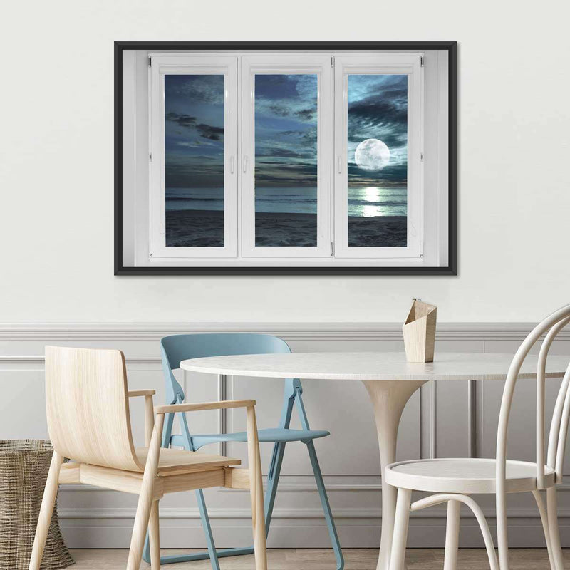 Window To Moonlit Beach Wall Art