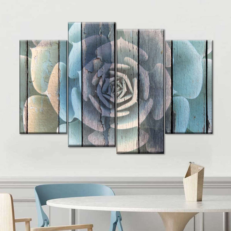 Rustic Blooming Succulent Wall Art