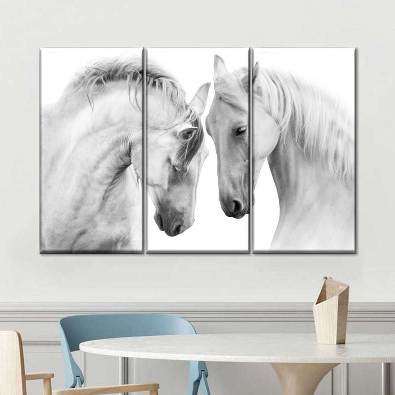 White Horse Couple Wall Art