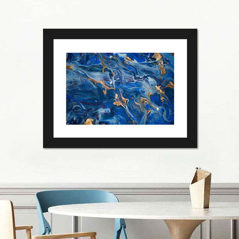 Navy And Gold Abstract Wall Art