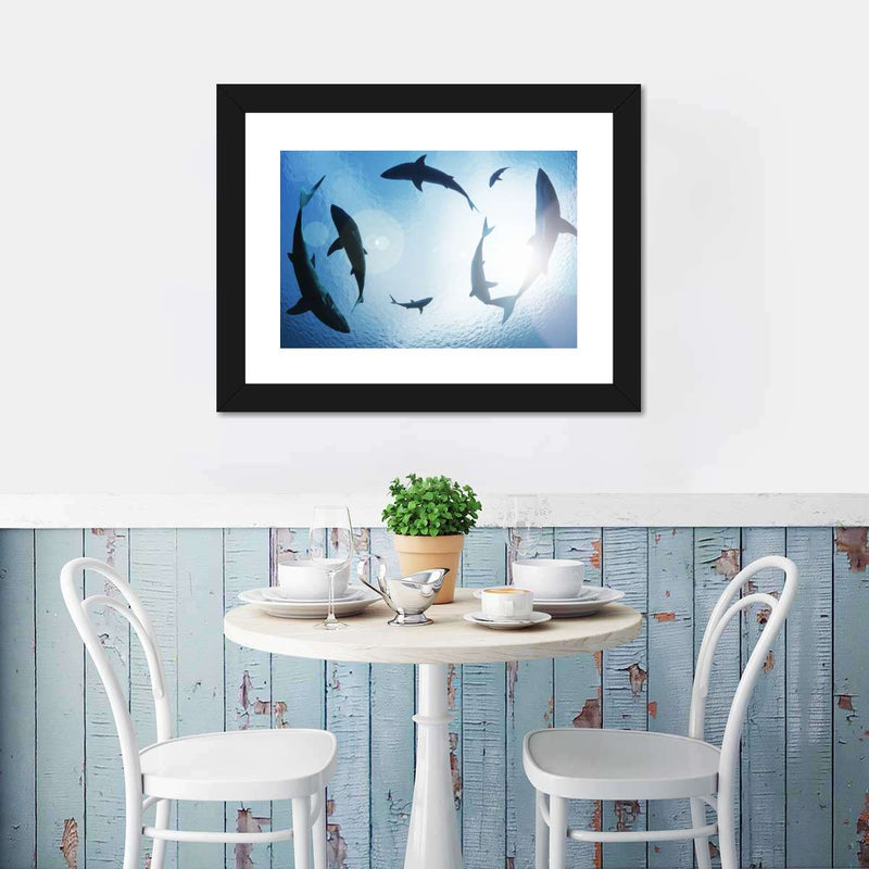 School Of Sharks Wall Art