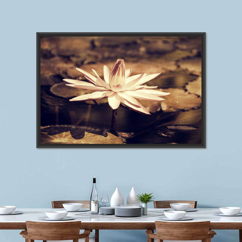 Sepia Lotus Flower Wall Art