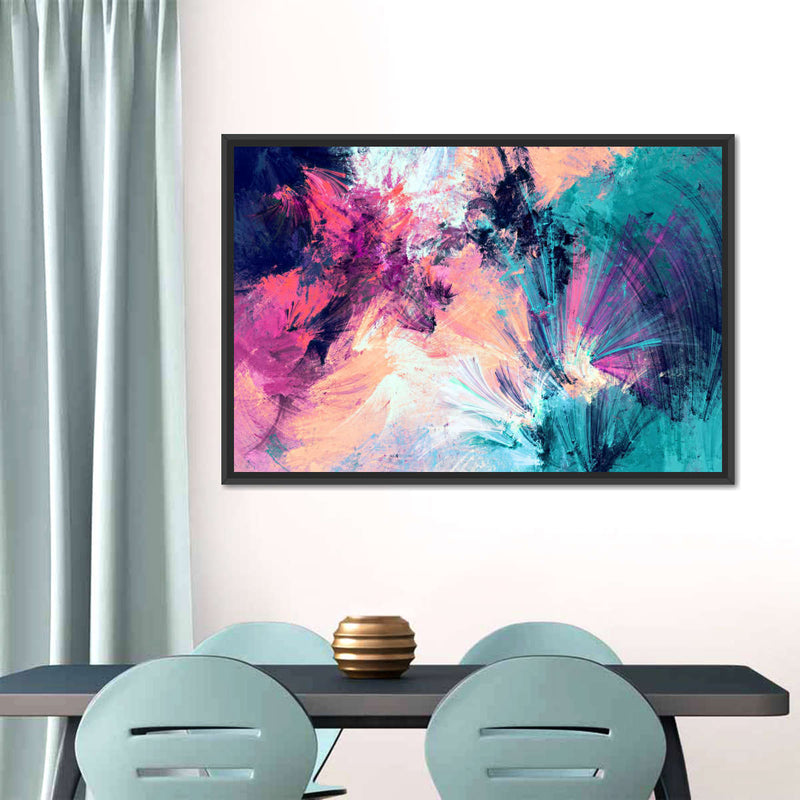 Pink And Blue Abstract Wall Art