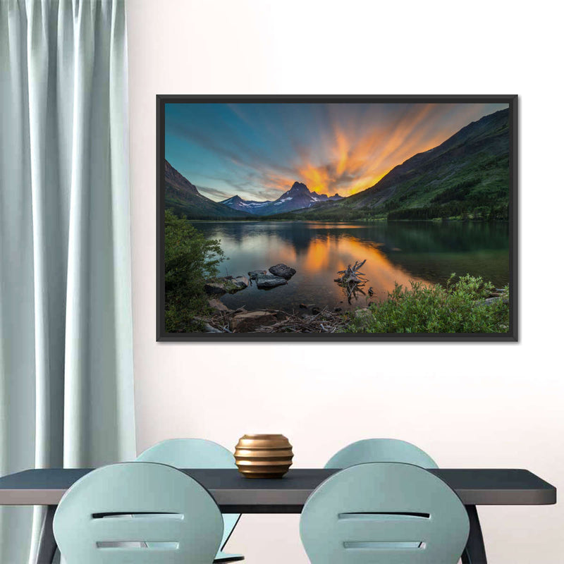 Swiftcurrent Sunset Lake Wall Art