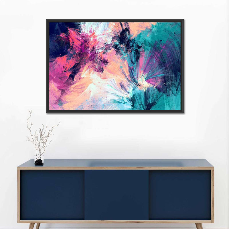 Pink And Blue Abstract Wall Art