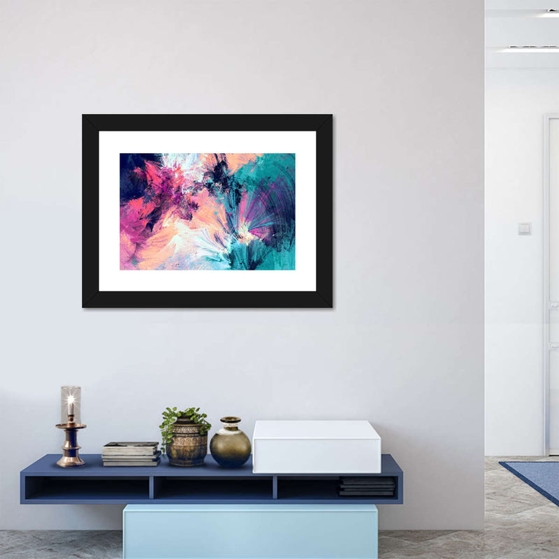 Pink And Blue Abstract Wall Art