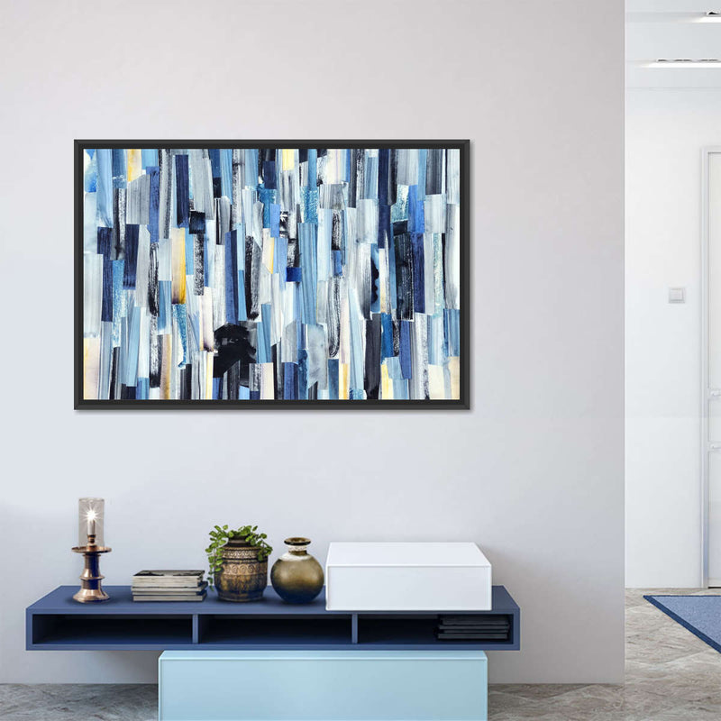 Striped Blue Abstract Wall Art