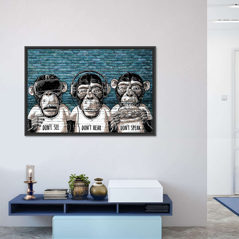 Three Monkeys Wall Art