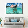 Swimming Pig Wall Art