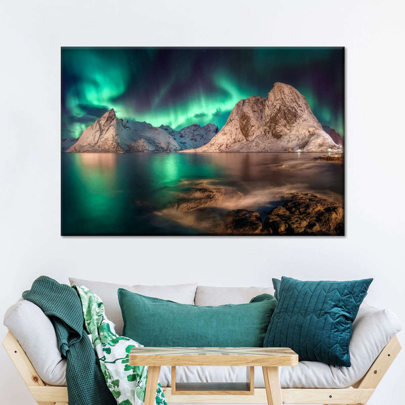Swirling Moskenes Aurora Wall Art