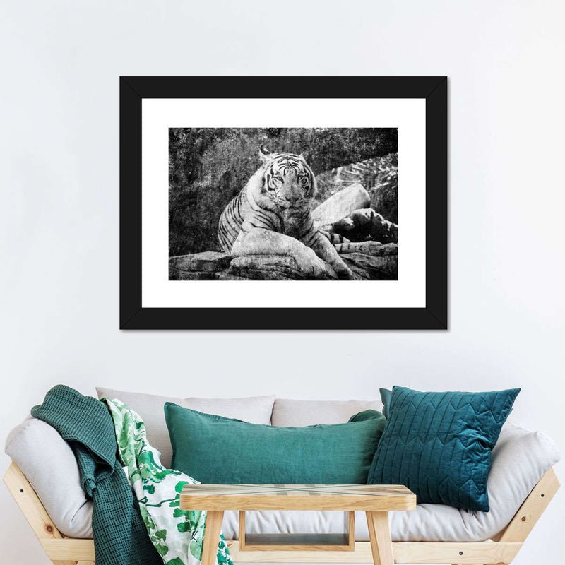 Textured White Tiger Wall Art