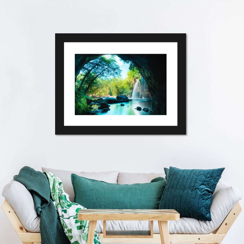 Thai Cave Waterfall Wall Art