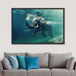 Swimming Elephant Wall Art