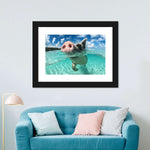 Swimming Pig Wall Art
