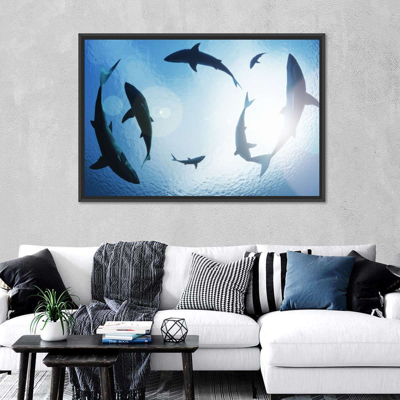 School Of Sharks Wall Art