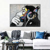 Monkey Wearing Headphones Wall Art