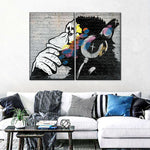 Monkey Wearing Headphones Wall Art