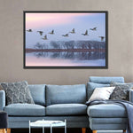 Pink Sky Over Ducks Wall Art