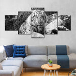 Textured White Tiger Wall Art