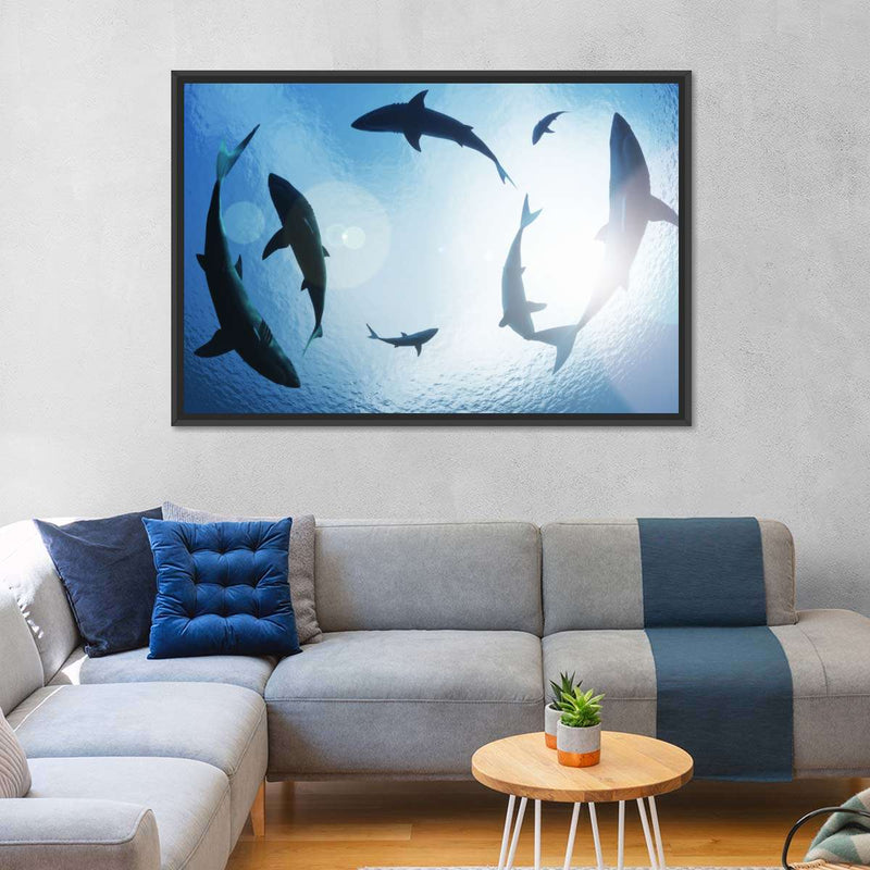 School Of Sharks Wall Art