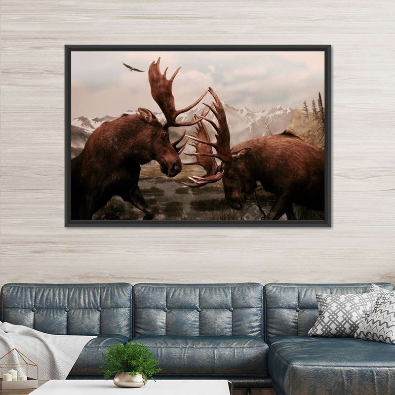 Moose Battle Wall Art