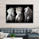 Three White Horses Wall Art