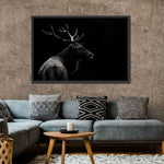 Monochrome Bull Elk Wall Art