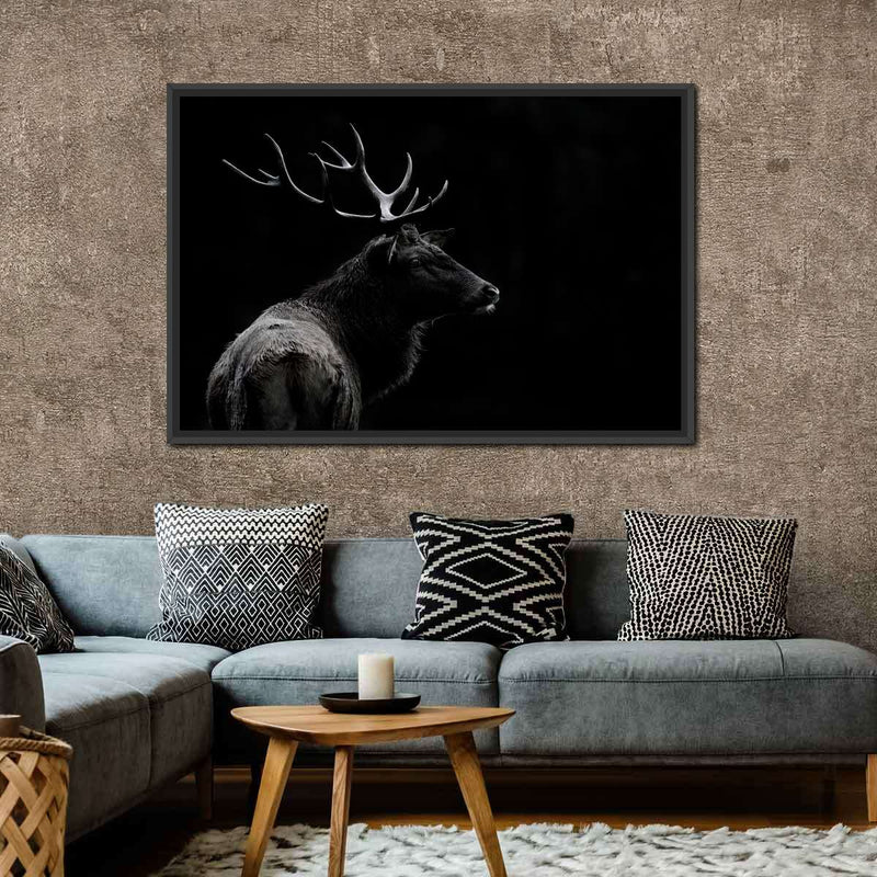 Monochrome Bull Elk Wall Art
