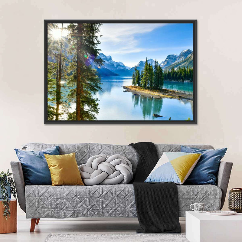 Sunny Maligne Lake Wall Art