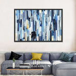 Striped Blue Abstract Wall Art