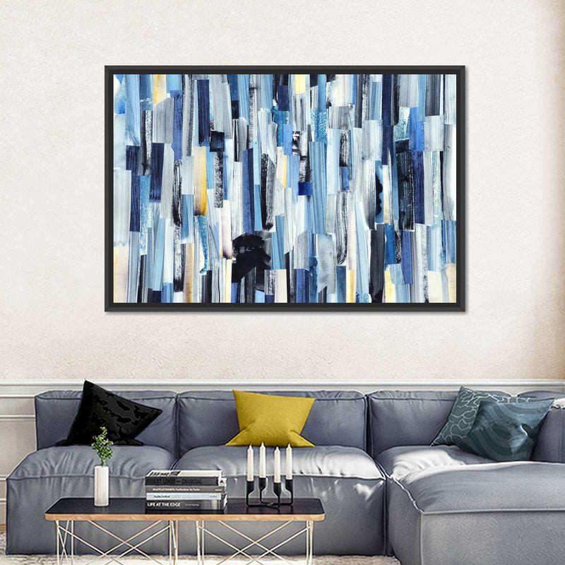 Striped Blue Abstract Wall Art