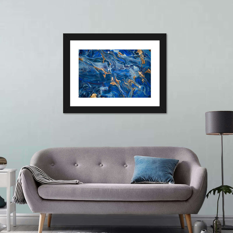 Navy And Gold Abstract Wall Art