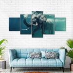 Swimming Elephant Wall Art