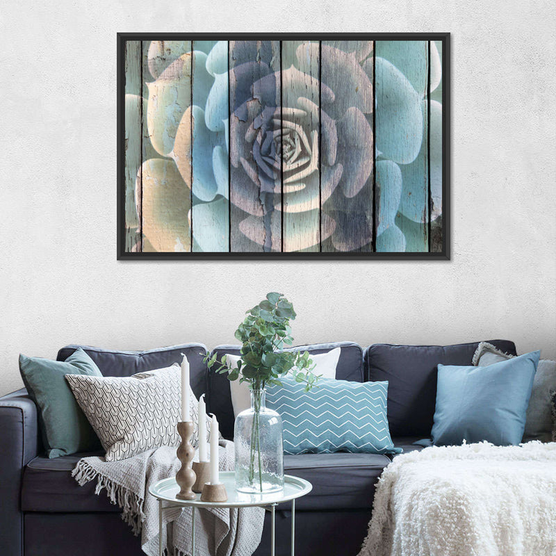 Rustic Blooming Succulent Wall Art