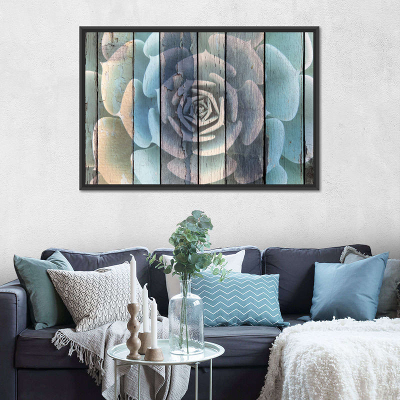 Rustic Blooming Succulent Wall Art