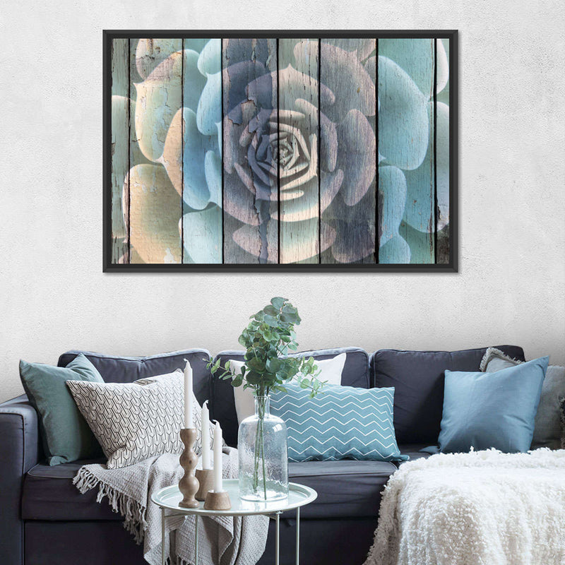Rustic Blooming Succulent Wall Art