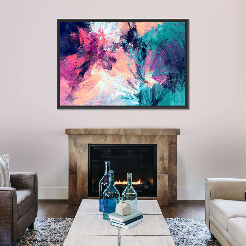 Pink And Blue Abstract Wall Art