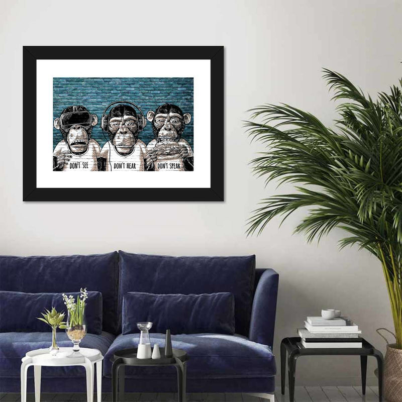 Three Monkeys Wall Art