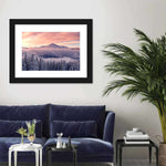 Snowy Mountain At Sunset Wall Art