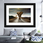 Walking Lone Elephant Wall Art