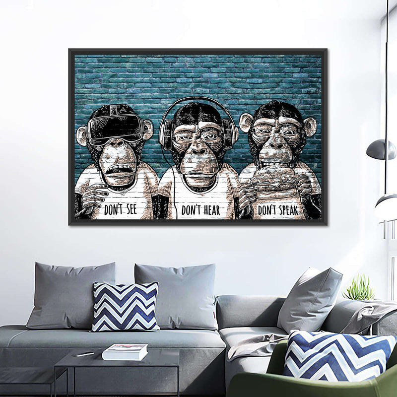 Three Monkeys Wall Art
