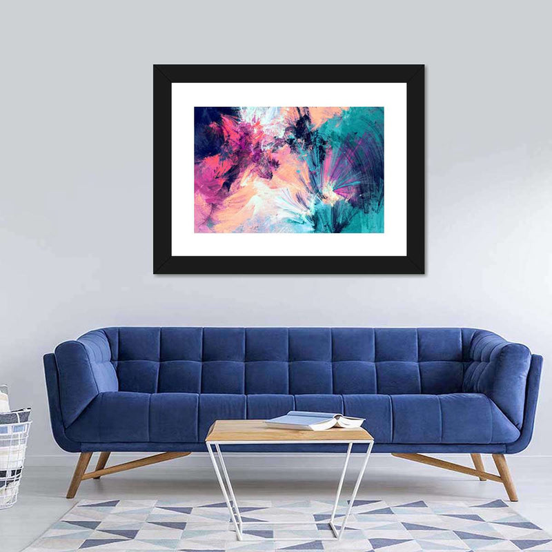 Pink And Blue Abstract Wall Art