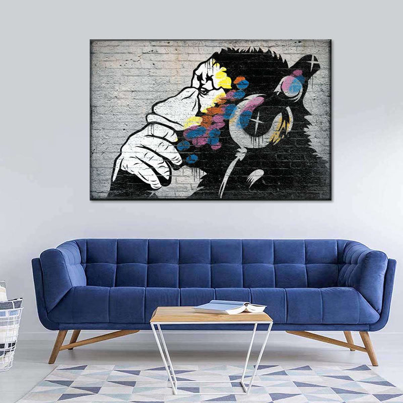 Monkey Wearing Headphones Wall Art