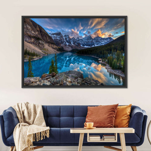 Moraine Lake Sunset Wall Art
