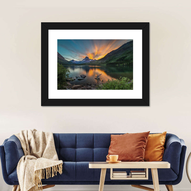 Swiftcurrent Sunset Lake Wall Art