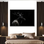 Monochrome Bull Elk Wall Art